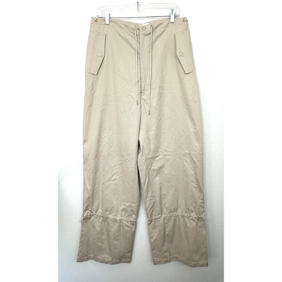 DION LEE Eyelet Tie Parachute Pant Cargo Straight Leg Chalk White Medium Y2K NEW - Picture 2 of 16